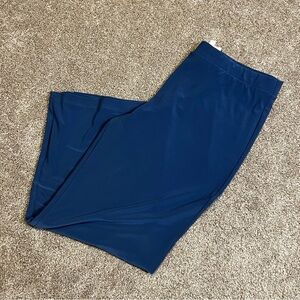 Compli K Womens Pants Size XL Blue Wide Leg Pull on Knit Trousers Business loose